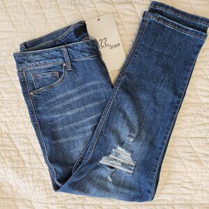 1822 Jeans, Distress/Cut Knees, Skinny Ankle/Crop